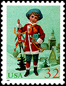 アメリカ合衆国：ジャンピング・ジャックをもつ少年| 人形劇切手