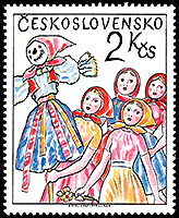 チェコスロバキア：棒人形| 人形劇切手