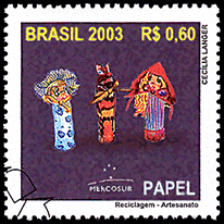 ブラジル：紙で作った指人形 「赤ずきん」| 人形劇切手