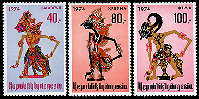 インドネシア：ワヤン・プルワの人形 | 人形劇切手