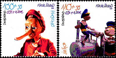Germany: Characters of children's stories | Exhibition room of puppetry stamp