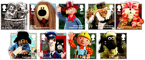 イギリス：　子どものテレビ番組 | 人形劇切手