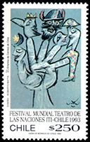 Chile: World Theater Festival of Nations ITI Chile 1993 | Puppet Stamp