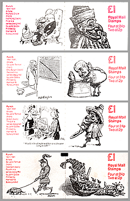 イギリス：パンチ150年　（4種類のペーン表紙） | 人形劇切手