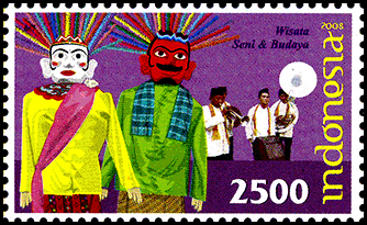 インドネシア：　祭の棒人形 | 人形劇切手