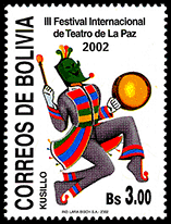 Bolivia: The mask of Cusillo | Puppet Stamp