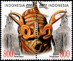 インドネシア：　「アスマト」のイリアン・ジャヤ_人形劇切手