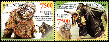インドネシア：　インドネシア・韓国発展的関係 40年_人形劇切手
