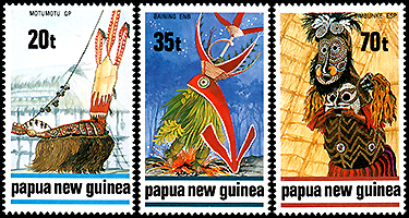 パプアニューギニア：　民俗芸能_人形劇切手