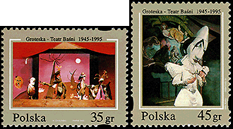 ポーランド：　グロテスカ人形劇場50周年 | 人形劇切手