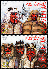 スロベニア：　プストビの仮面 | 人形劇切手