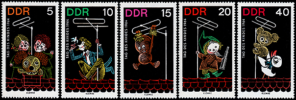 East Germany: Children's Day | Exhibition room of puppetry stamp