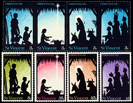 Saint Vincent and the Grenadines: Christ's birth (cutout)
