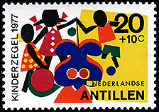 オランダ領アンティル：　ウサギの人形 | 人形劇切手